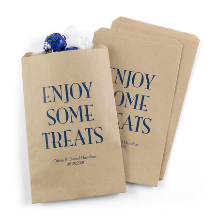 Hortense Hewitt Enjoy Some Treats Treat Bags, Kraft - Personalized 42256P